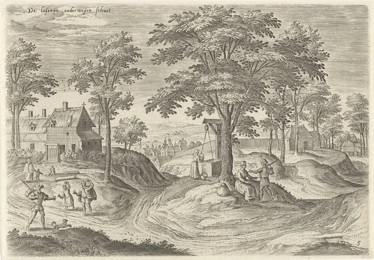 View of the Leprosy House of Scheut (series title: Views from the Surroundings of Brussels) by Hans Collaert (I)