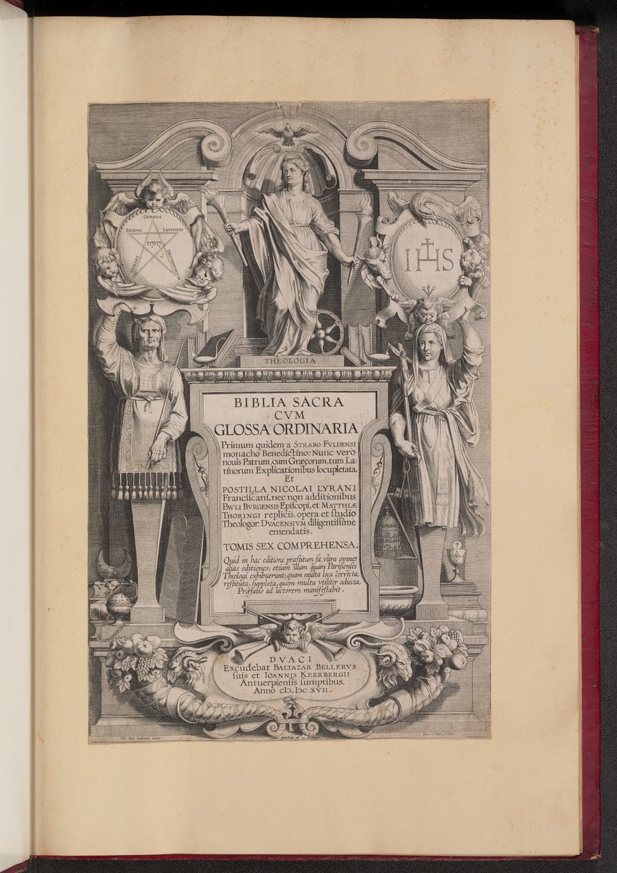 Title Page for Biblia Sacra Cvm Glossa Ordinaria by Hans Collaert the Younger after Sir Peter Paul Rubens