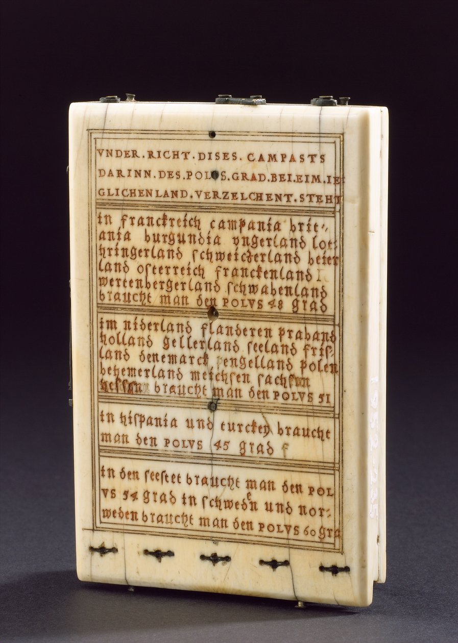 Tablet compass sundial, Nuremberg, 1574 by Hans Ducher