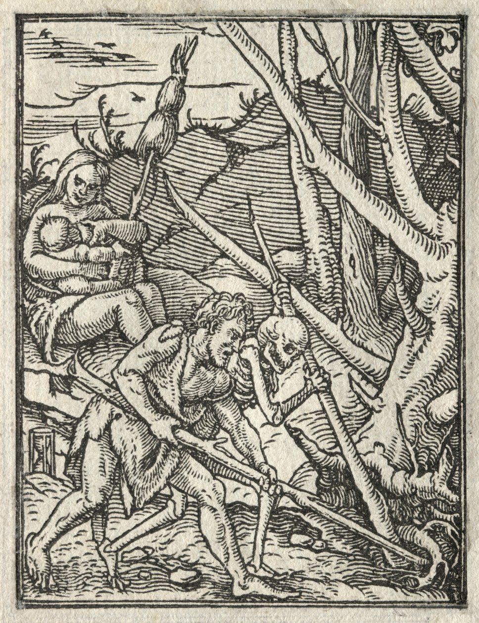 The Dance of Death: Expulsion from Paradise, Adam Cultivating the Ground by Hans Holbein