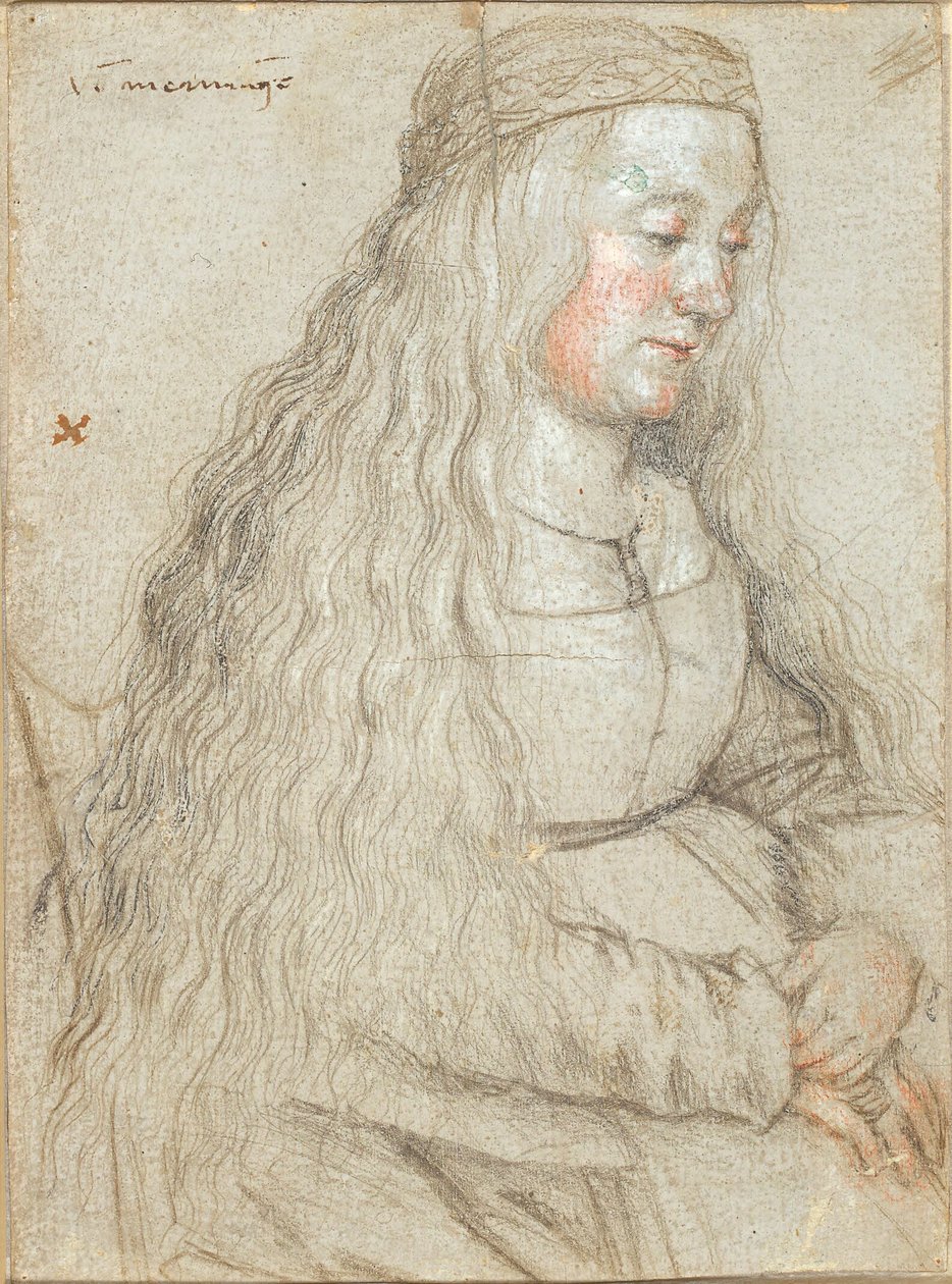 Seated Bride with Flowing Hair and Headband by Hans Holbein d.Æ.