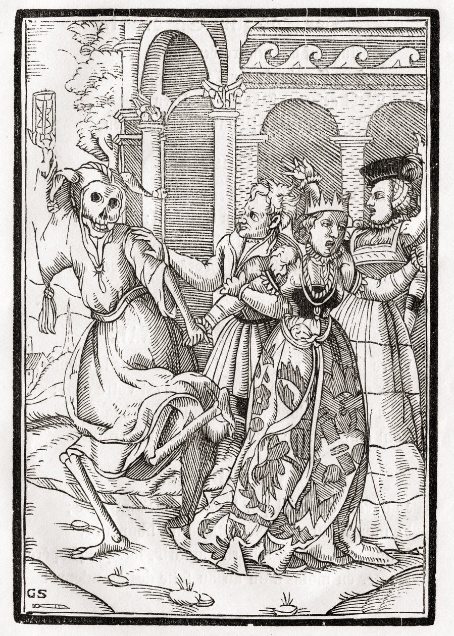 Death comes for the Queen, engraved by Georg Scharffenberg, from 