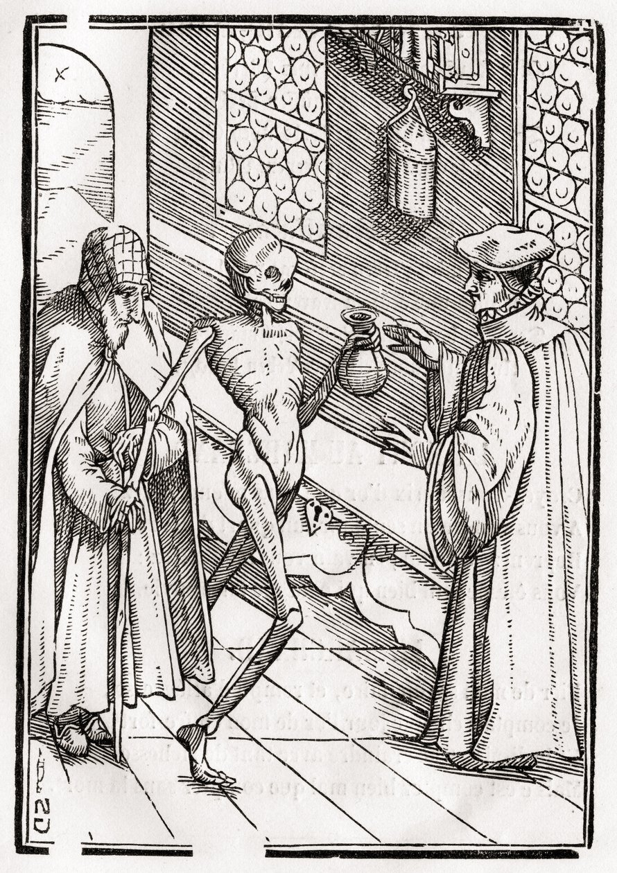 Death comes to the Doctor, engraved by Georg Scharffenberg, from 