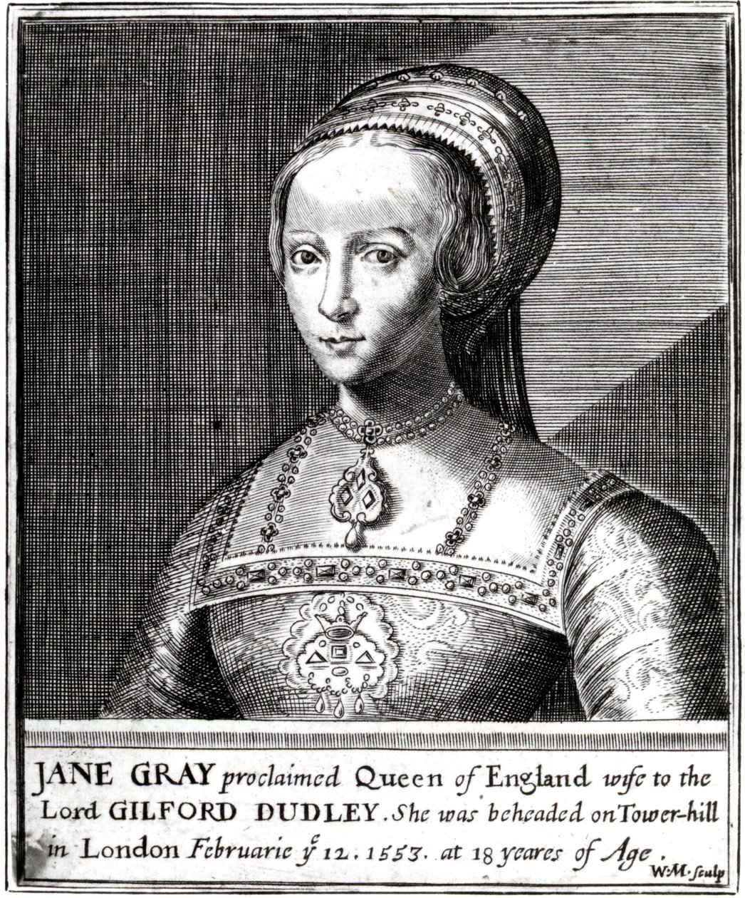 Jane Gray, engraved by William Marshall by Hans Holbein der Jüngere