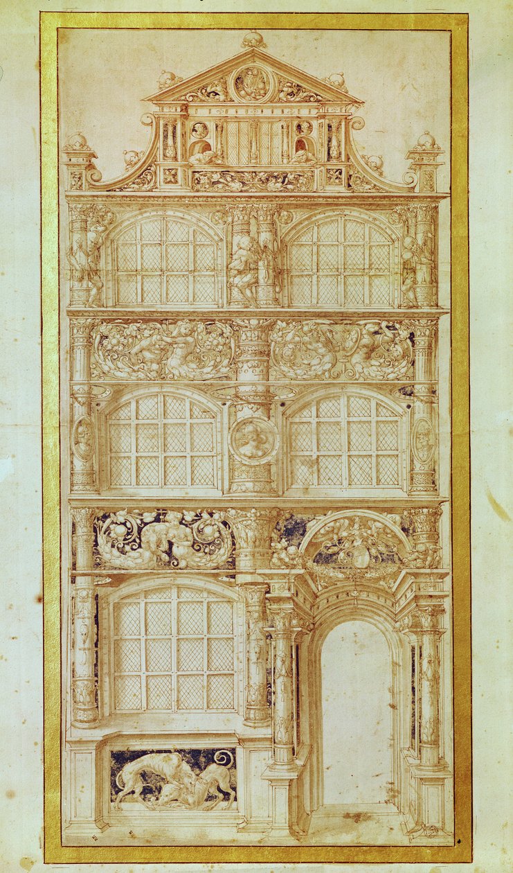Proposal for the Facade of a Three-Story House and a Gable by Hans Holbein der Jüngere