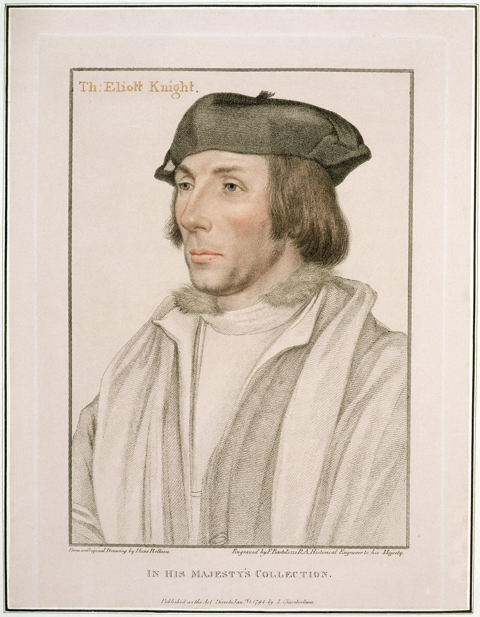 Sir Thomas Elyot (c.1490-1546) engraved by Francesco Bartolozzi (1794) by Hans Holbein der Jüngere