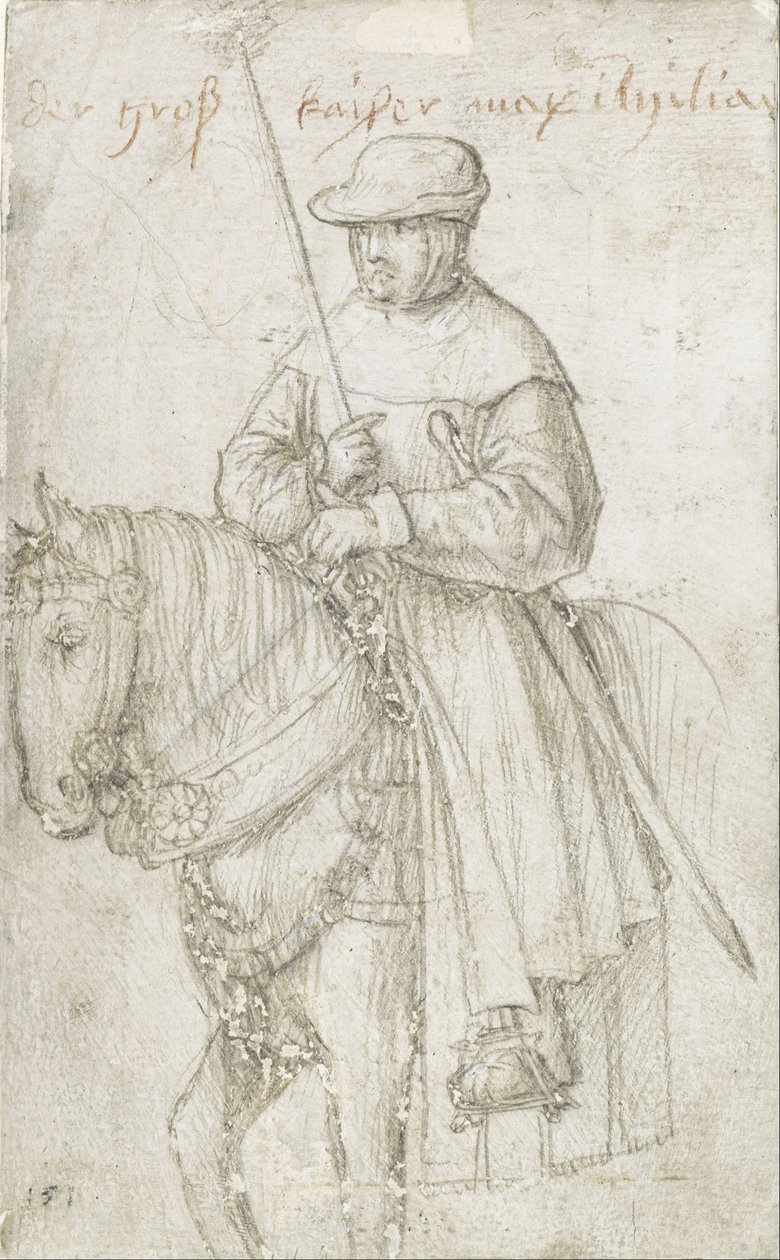 Emperor Maximilian I in Travel Dress on Horseback by Hans Holbein the Elder