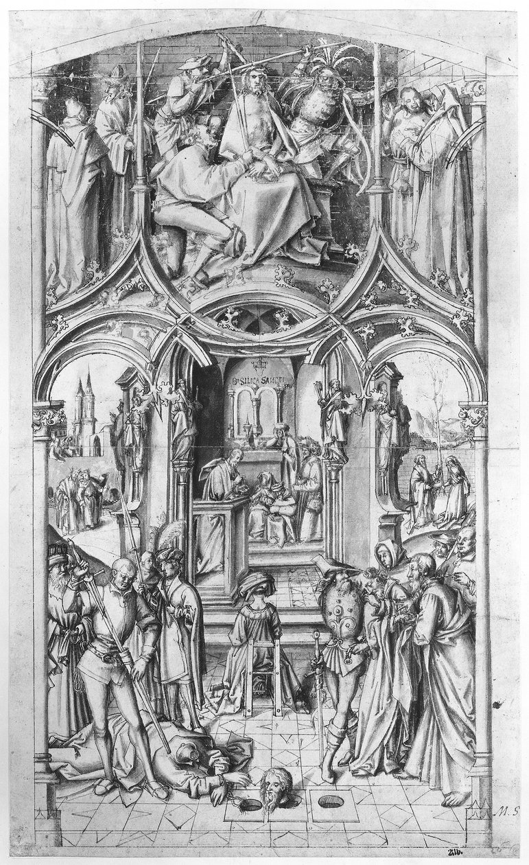 Preparatory Drawing for "Basilica San Paolo fuori le mura" by Hans Holbein the Elder