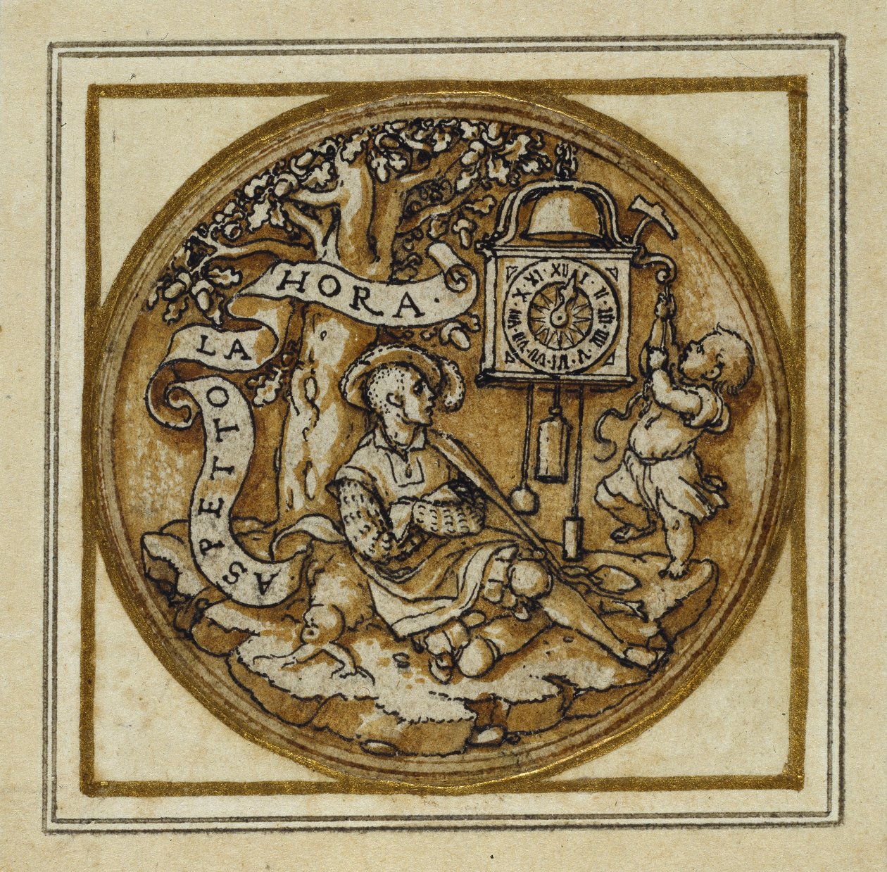 Allegory of Time - Design for a pendant or hat badge, c.1532-43 by Hans Holbein der Jüngere