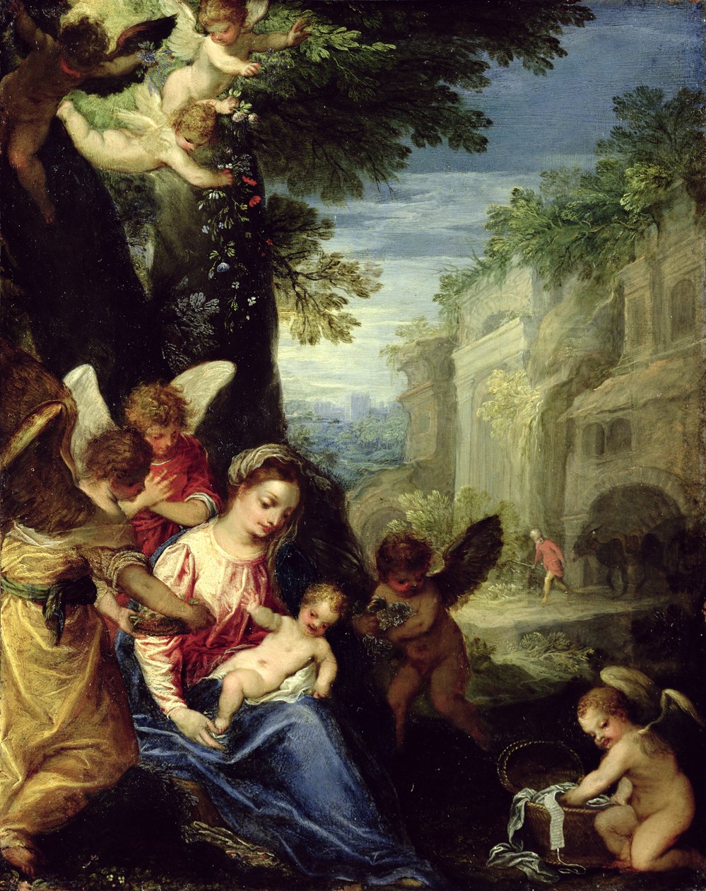 Rest during the Flight into Egypt by Hans I or Johann Rottenhammer