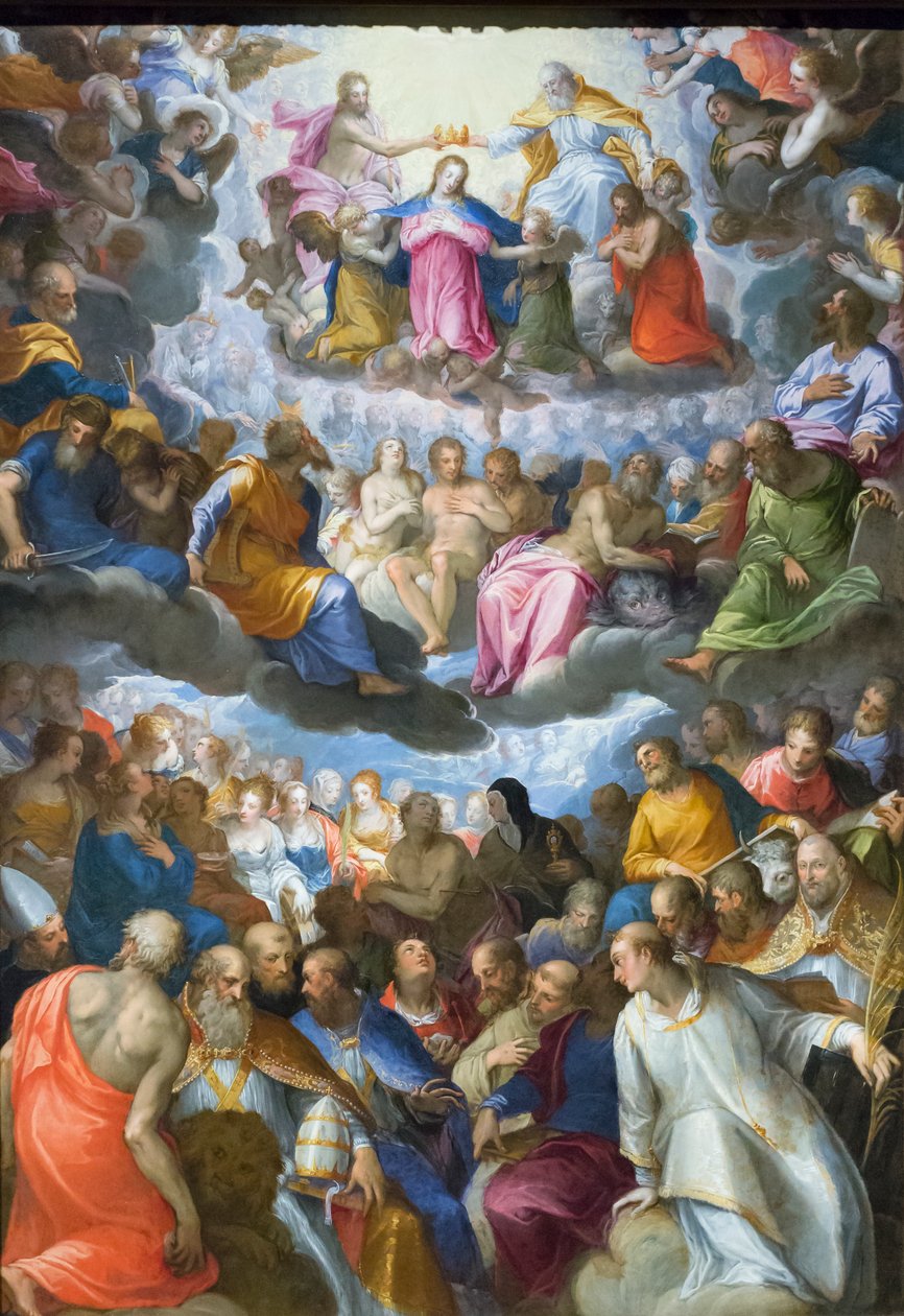 The Coronation of the Virgin by Hans I or Johann Rottenhammer