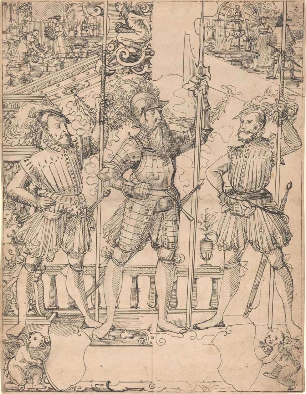 Halberdier and Two Pikemen by Hans Jakob Plepp