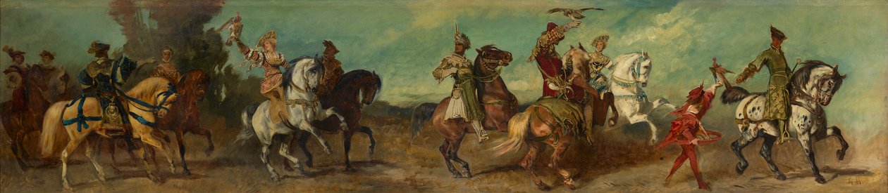 Design for the Festive Procession 1879 - Falcon Hunting by Hans Makart