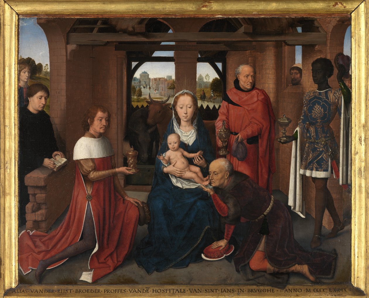 Central panel of the Triptych of Jan Floreins by Hans Memling