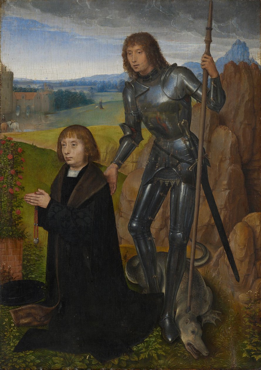 Panel of a Diptych: St. George with Donor (Outer Side Detached) by Hans Memling