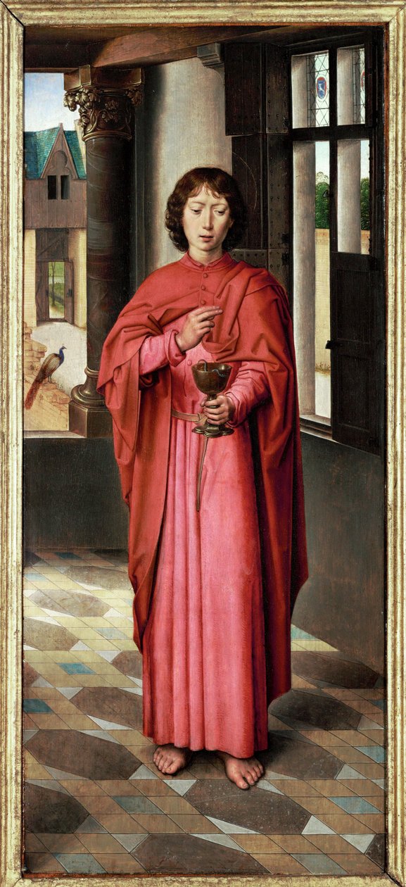 Triptych of John Donne: Right Shutter, Saint John Evangelist, Name-Saint of Sir John Donne by Hans Memling