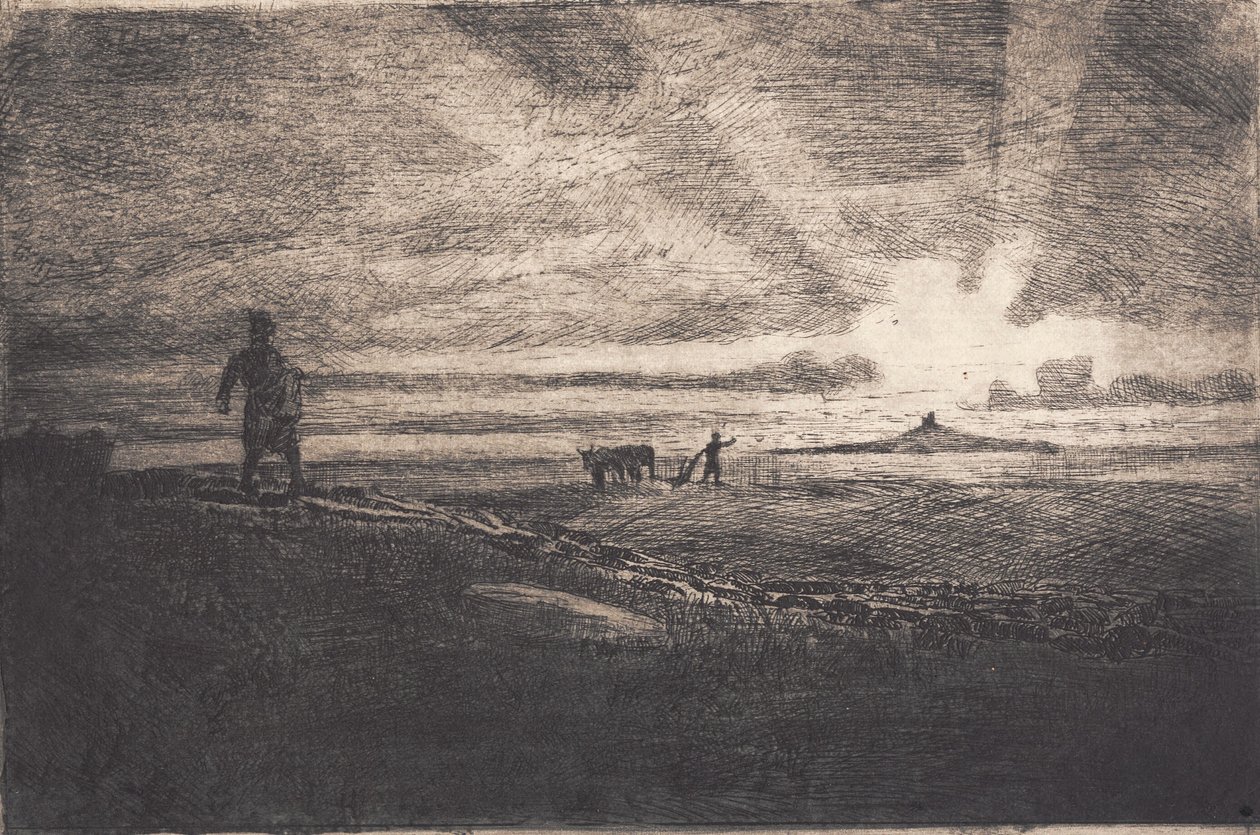 "The Farmer Goes Out to the Field" by Hans Nikolaj Hansen