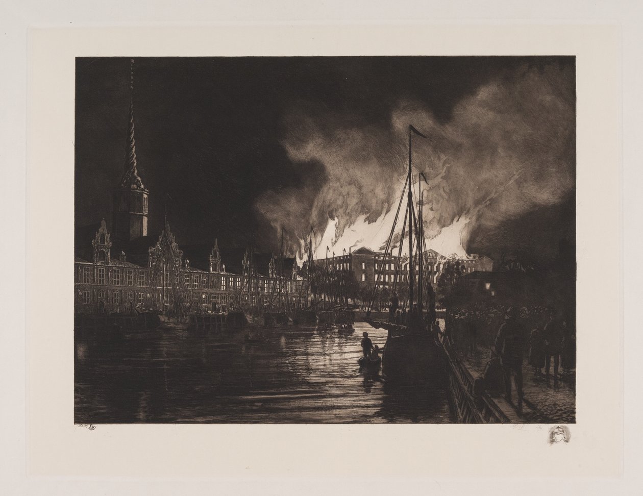 Christiansborg Palace in Flames by Hans Nikolaj Hansen