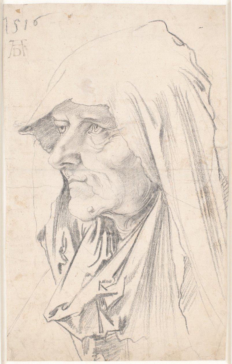 Portrait of an Old Woman in Profile to the Left by Hans Schäufelein