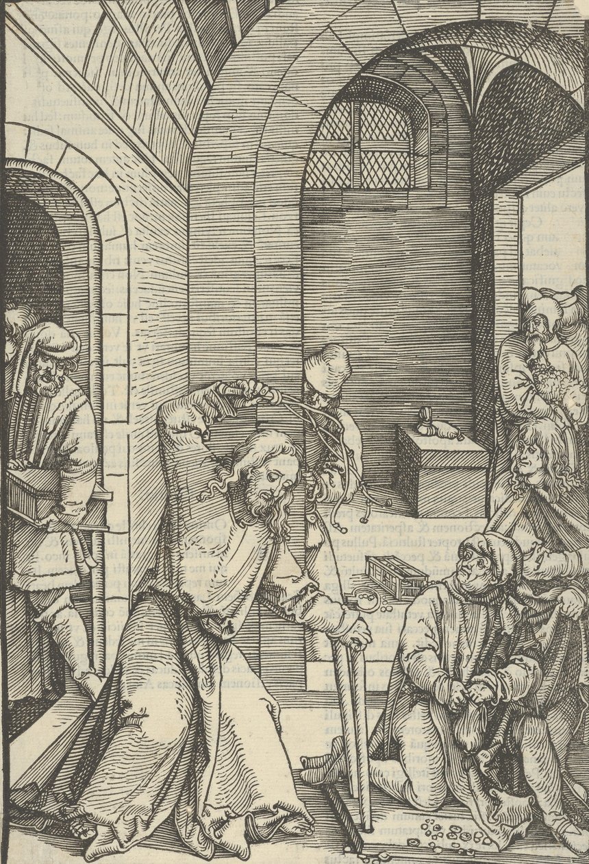 Christ Purifying the Temple, from Speculum Passionis Domini Nostri Ihesu Christi by Hans Schäufelein the Elder