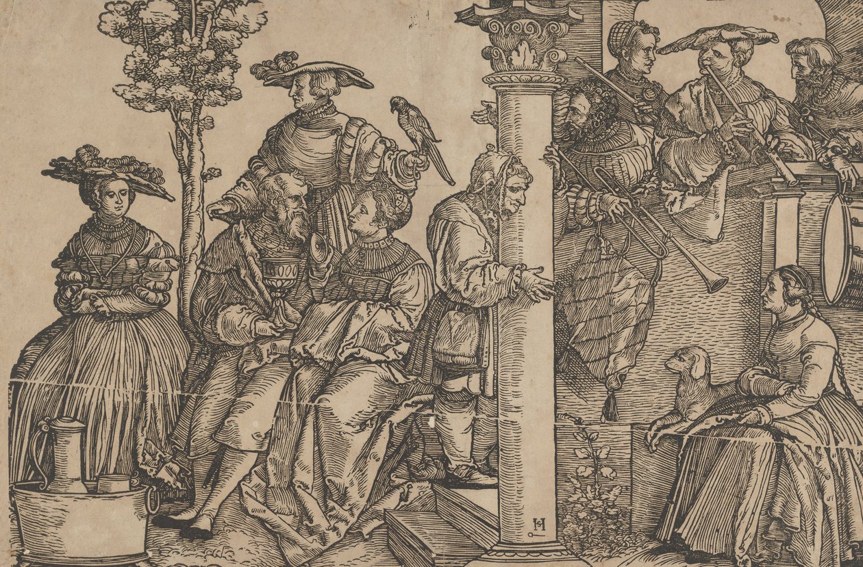 Musicians and Onlookers by Hans Schäufelein the Elder