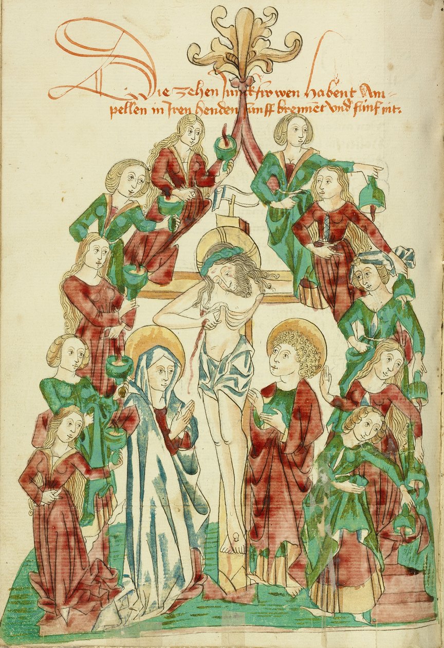 The Crucifixion with the Seven Wise and Seven Foolish Virgins by Hans Schilling