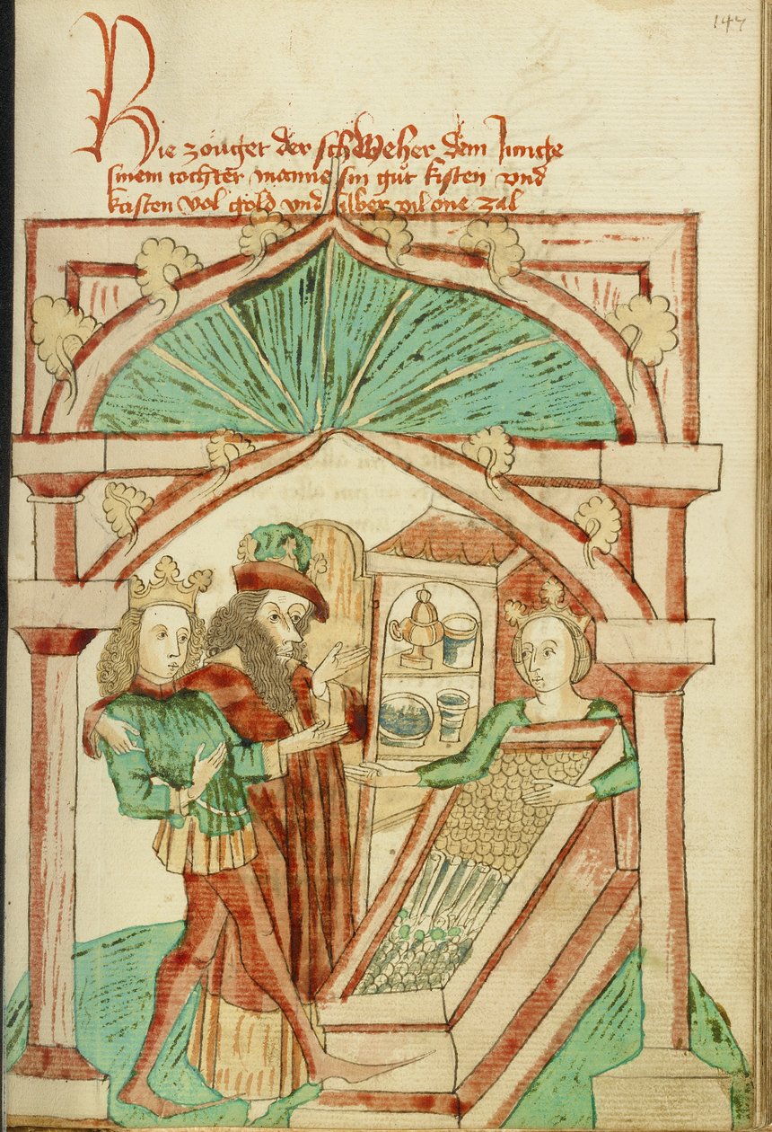 The King Showing His Son-in-Law a Chest of Silver and Gold by Hans Schilling