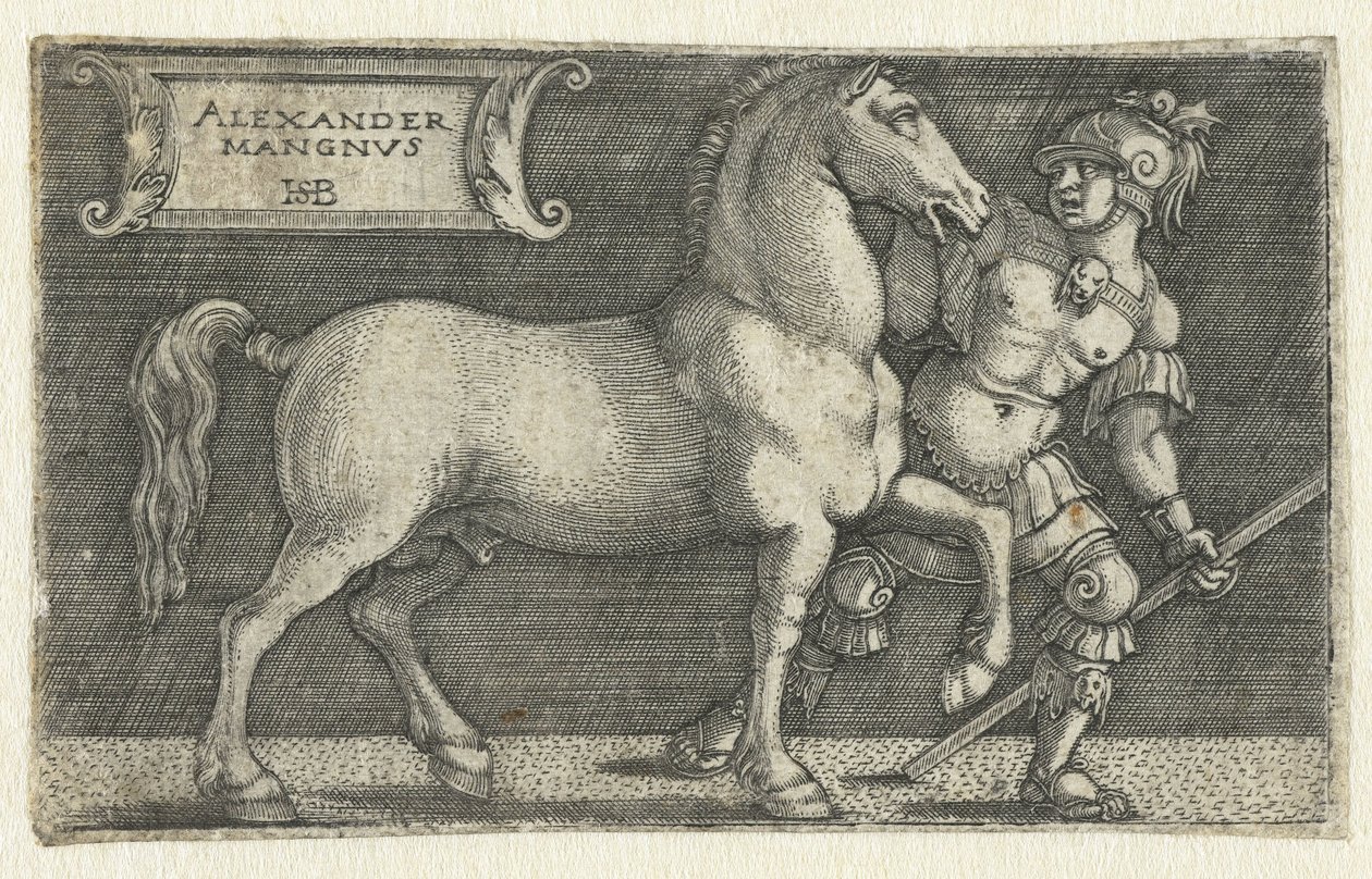 Alexander the Great with His Horse Bucephalus by Hans Sebald Beham