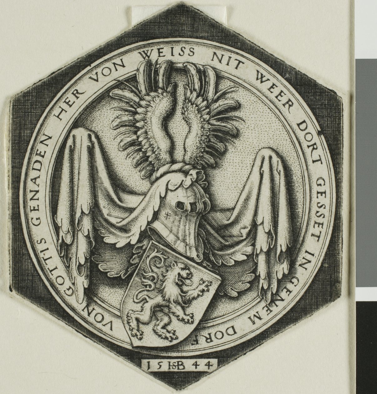 Coat of Arms with a Rampant Lion by Hans Sebald Beham