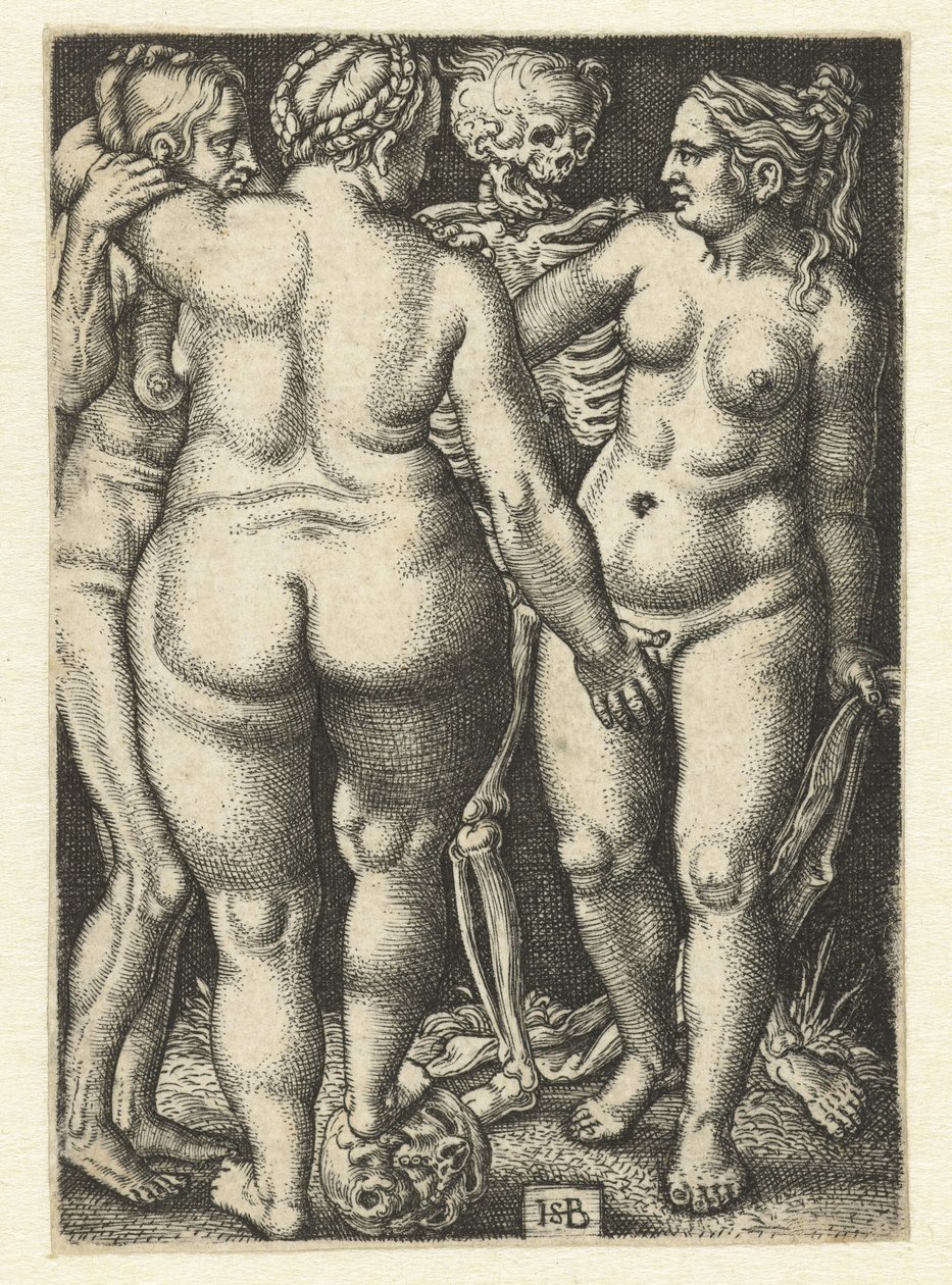 Death and Three Standing Naked Women by Hans Sebald Beham