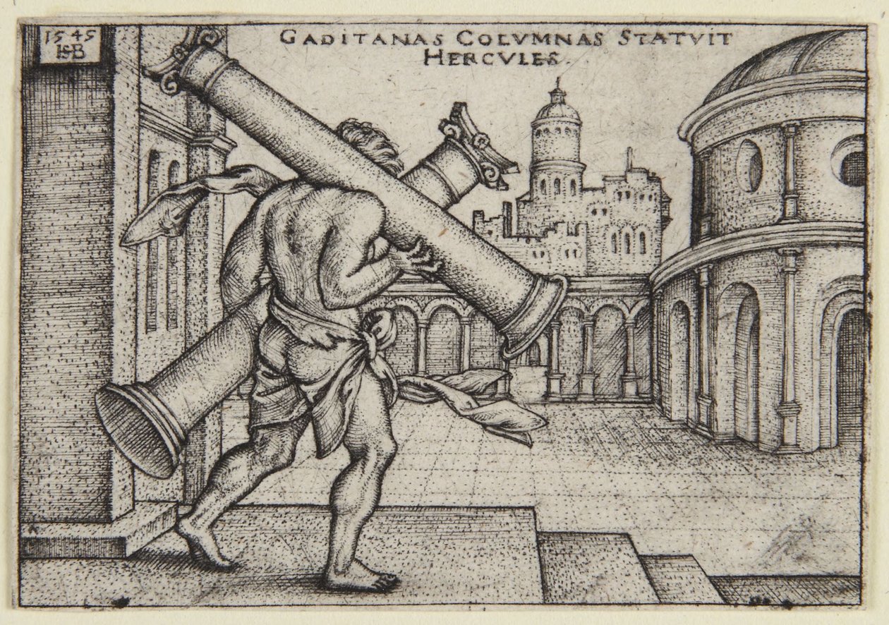 Hercules and the Pillars by Hans Sebald Beham