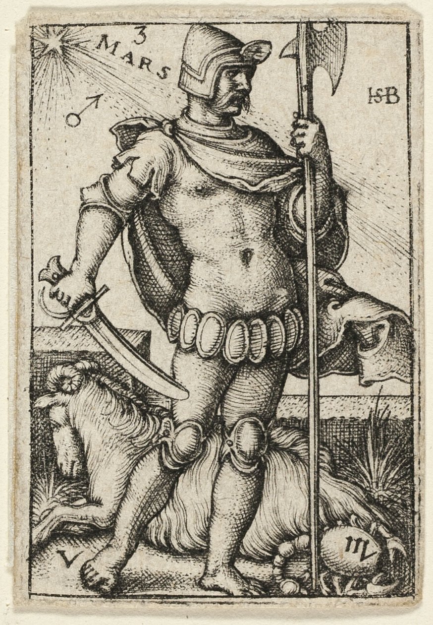 Mars, plate three from The Seven Planets with the Zodiacs by Hans Sebald Beham