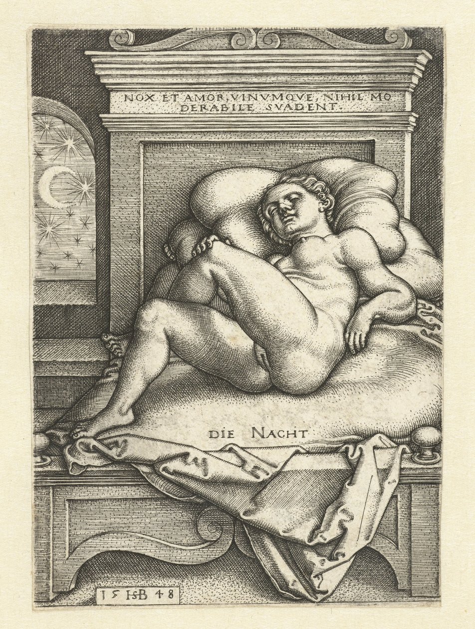 Sleeping Naked Woman as the Night by Hans Sebald Beham