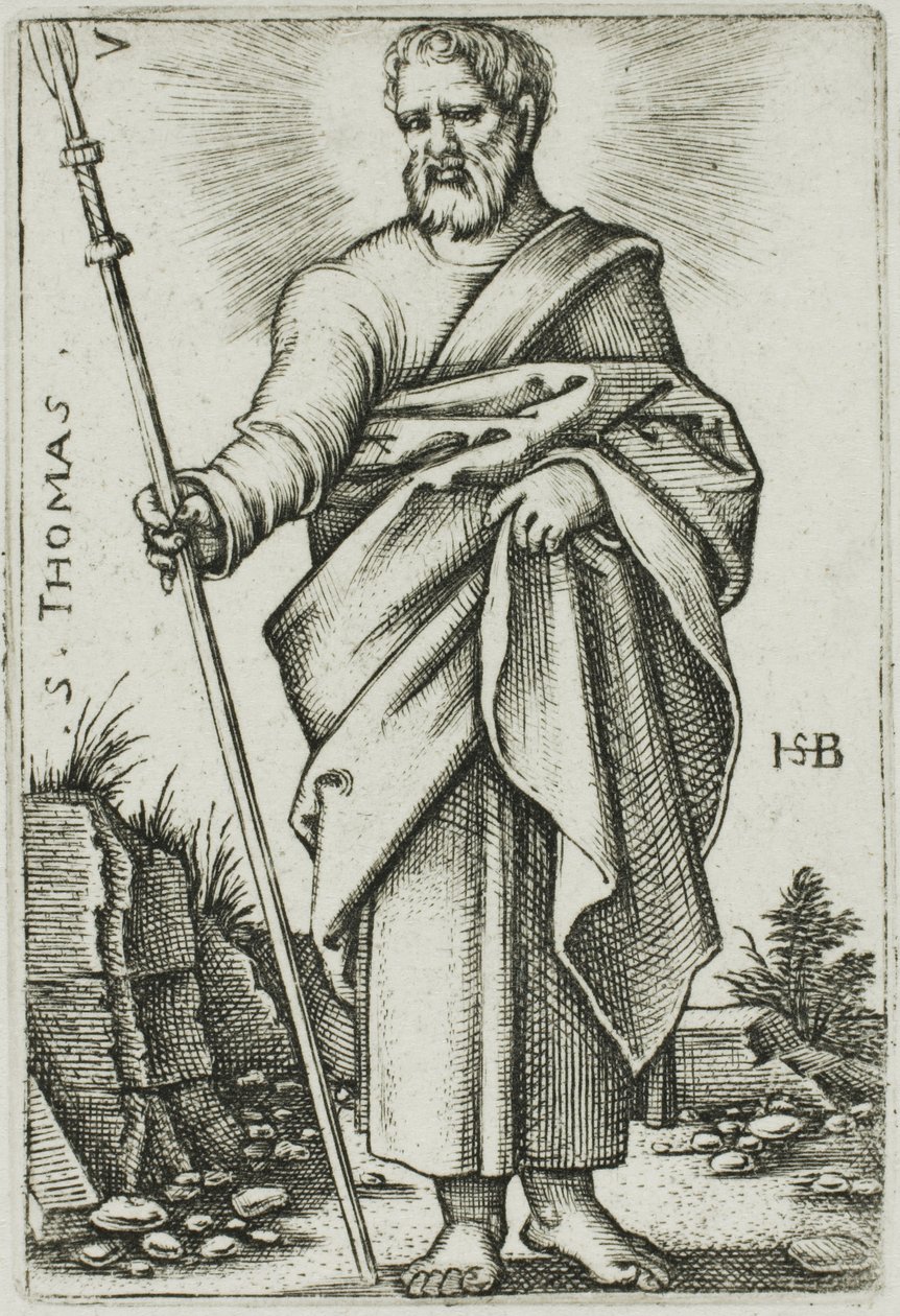 St. Thomas, Plate 7 from The Twelve Apostles by Hans Sebald Beham