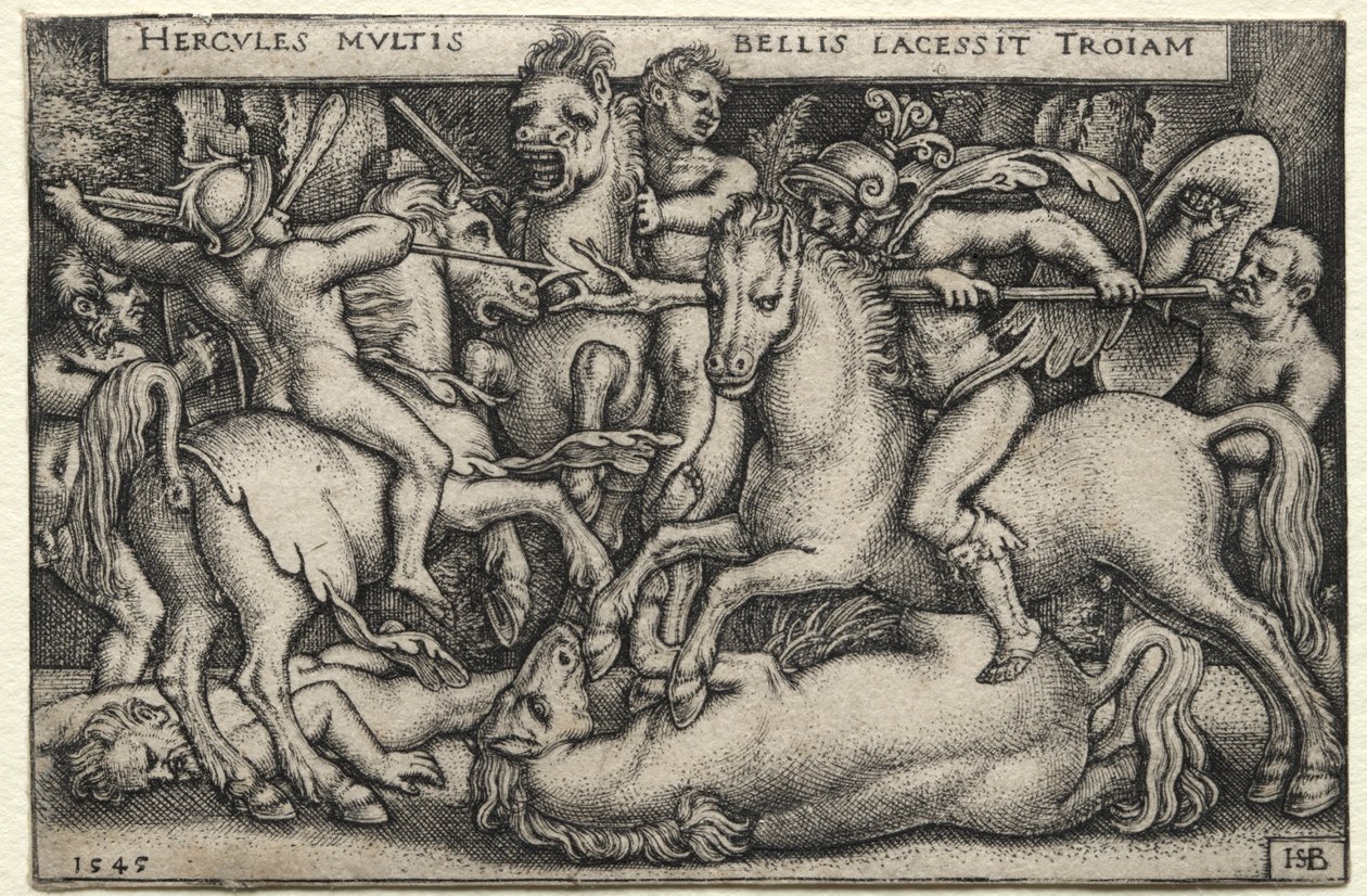 The Labors of Hercules: Hercules Conquering Troy by Hans Sebald Beham