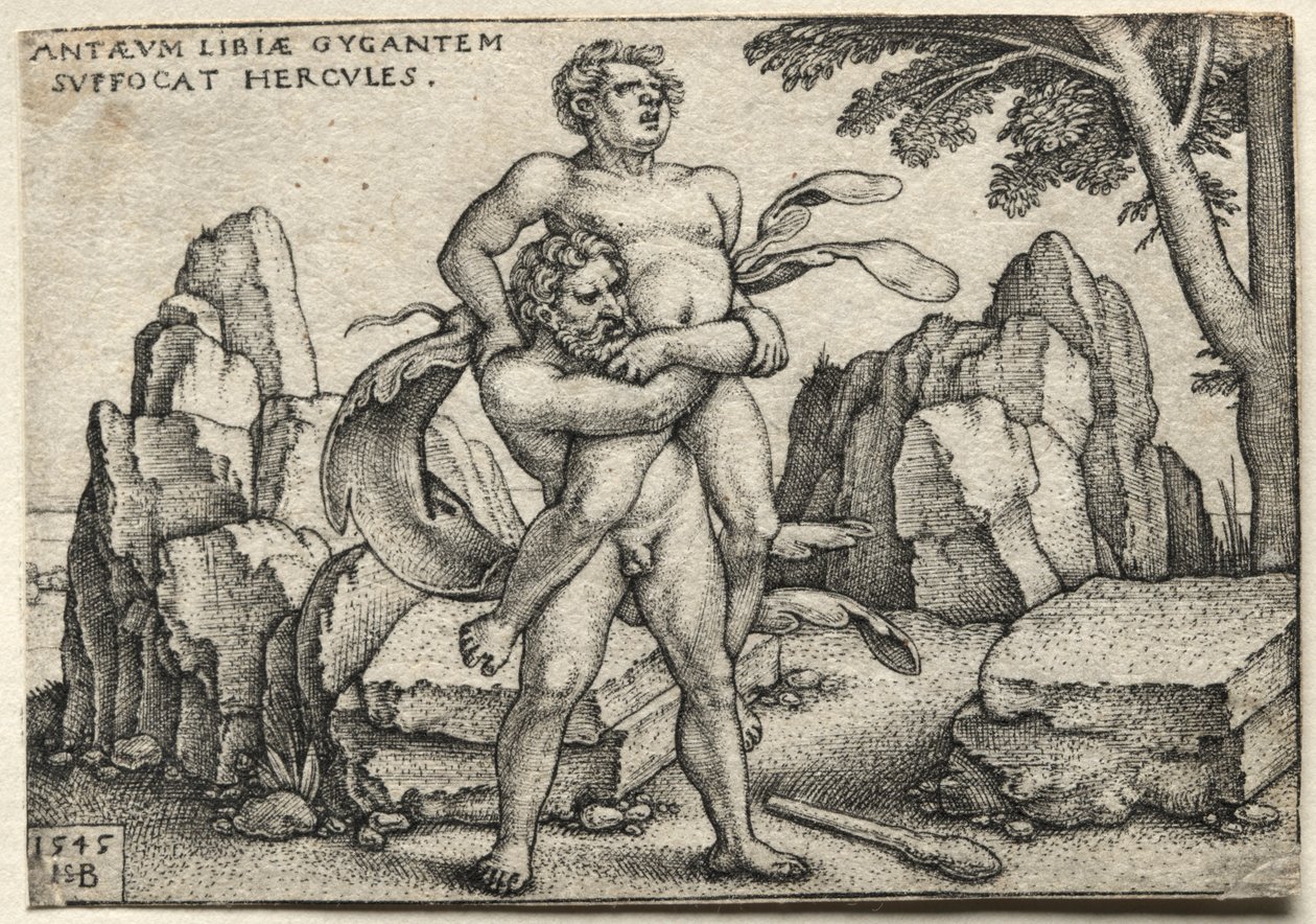 Hercules Crushing Antaeus by Hans Sebald Beham