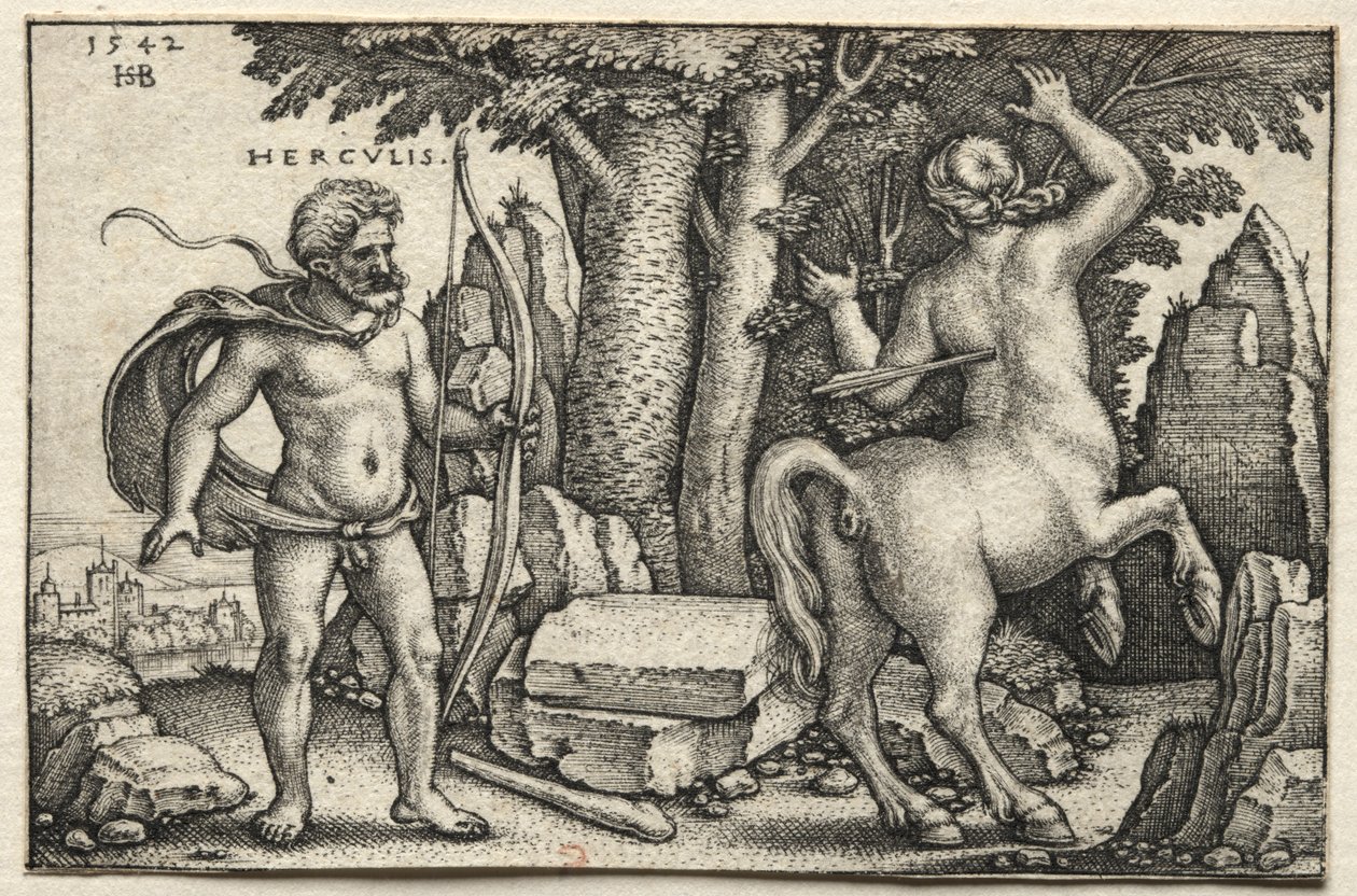 Hercules Shooting Nessus by Hans Sebald Beham