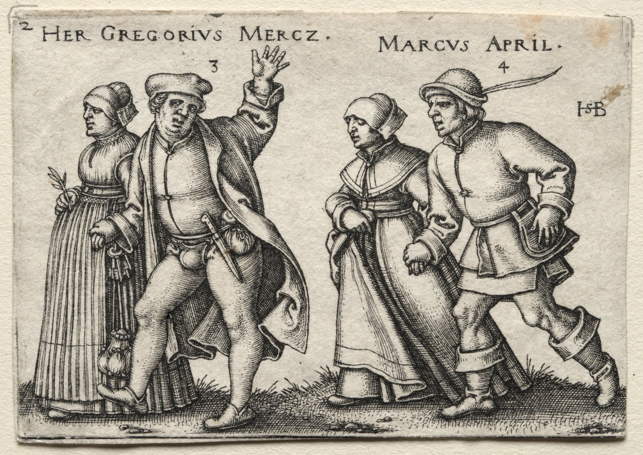 The Village Wedding: Her Gregorius Mercz / Marcus April by Hans Sebald Beham