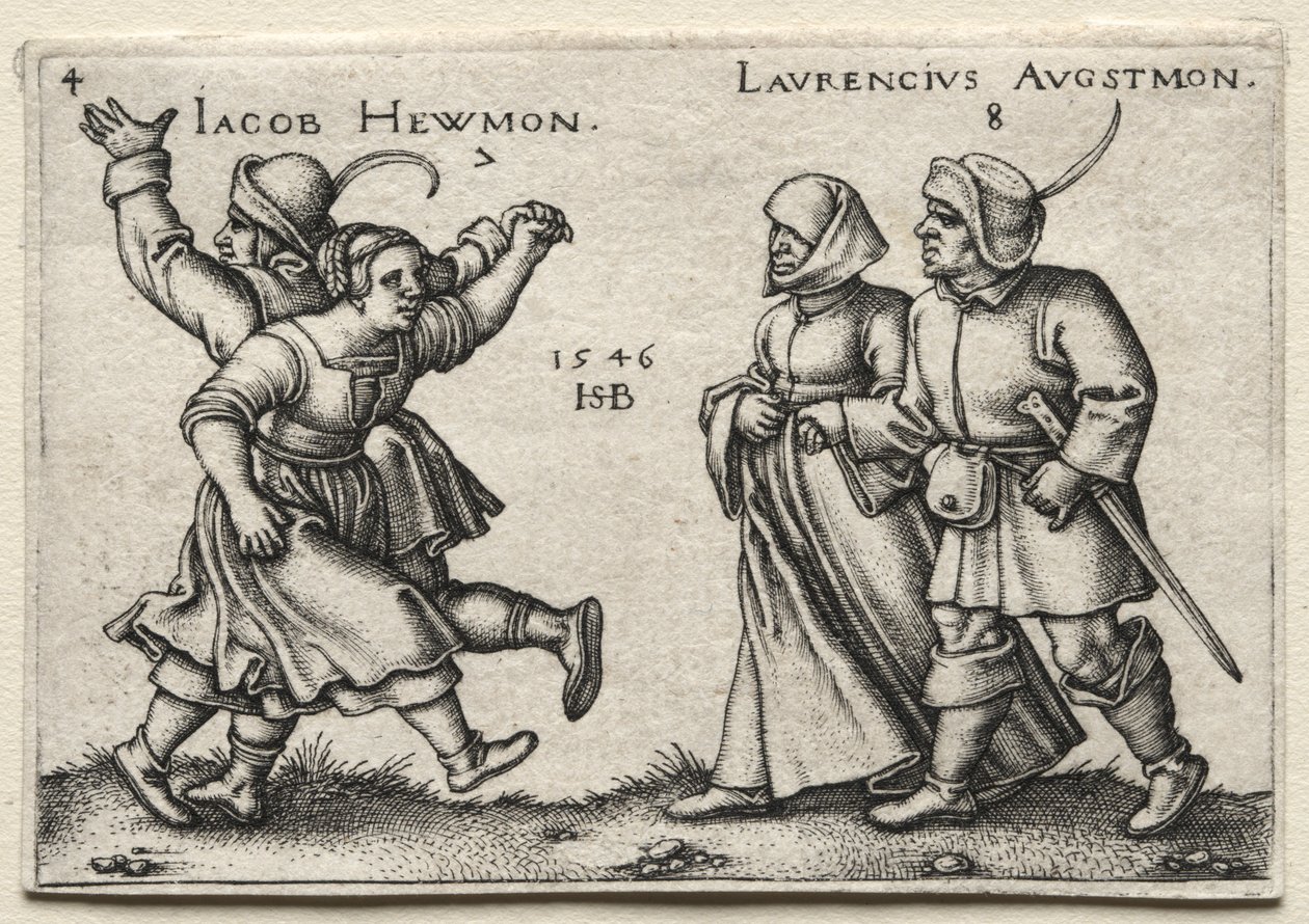 The Village Wedding: Jacob Hewmon Lawrencius Augstmon by Hans Sebald Beham