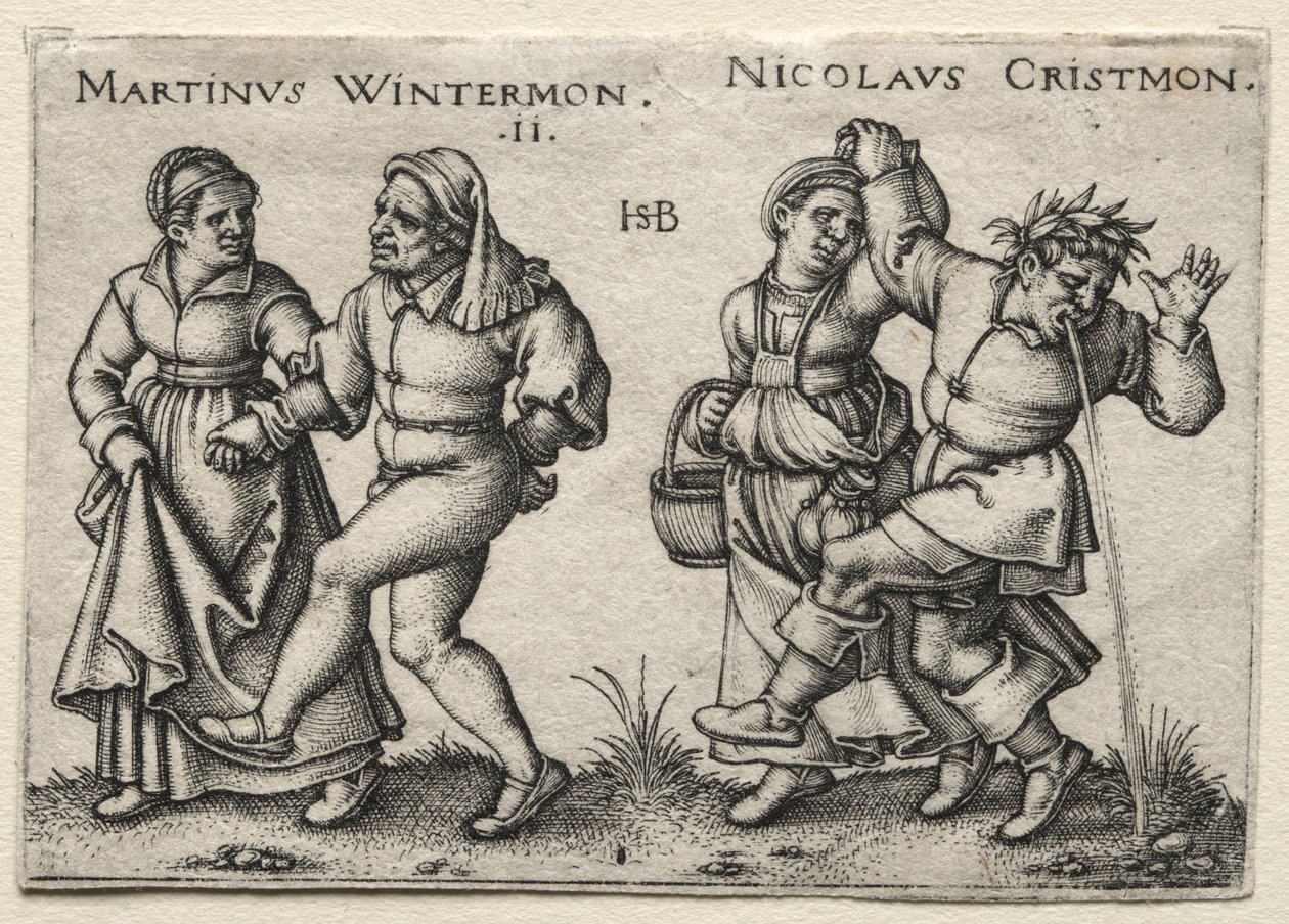 The Village Wedding: Martinus Wintermon / Nicolaus Cristmon by Hans Sebald Beham
