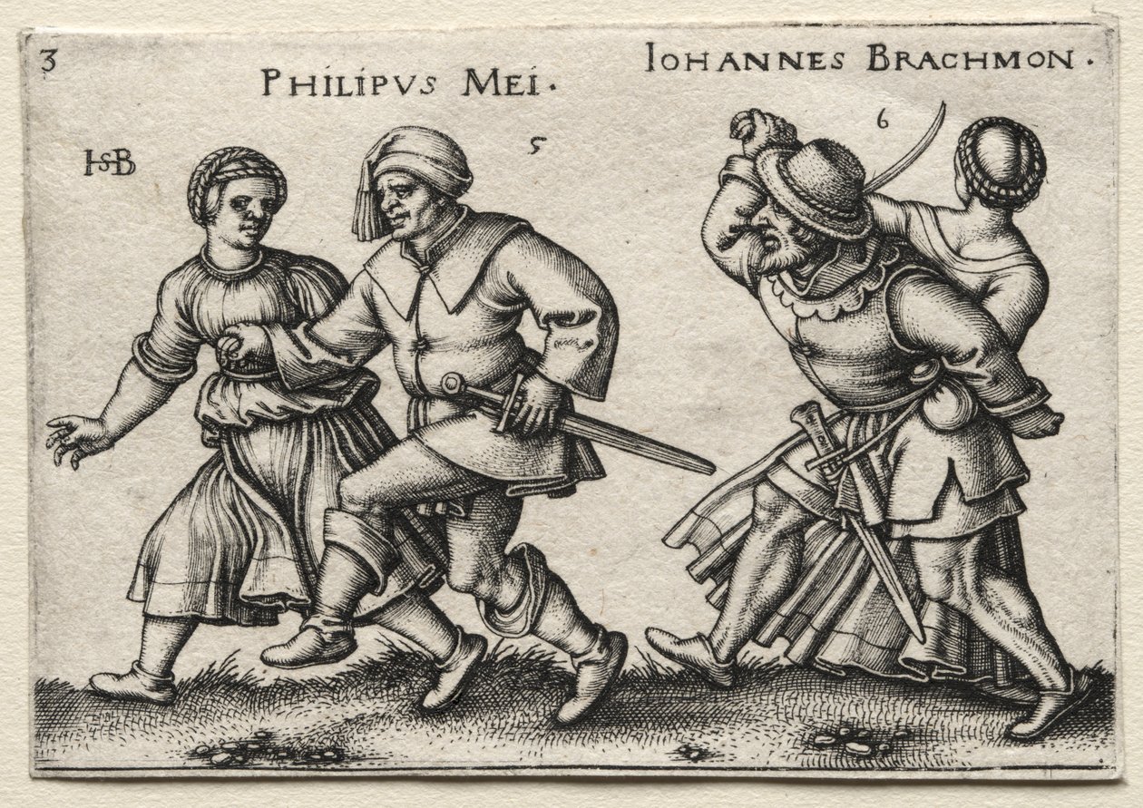 The Village Wedding: Philipus Mei / Johannes Brachmon by Hans Sebald Beham