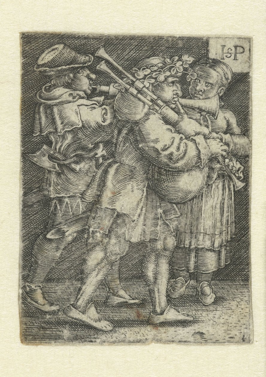 Two Musicians and a Girl by Hans Sebald Beham