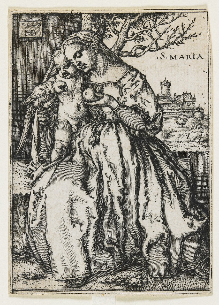 Virgin and Child with a Parrot by Hans Sebald Beham