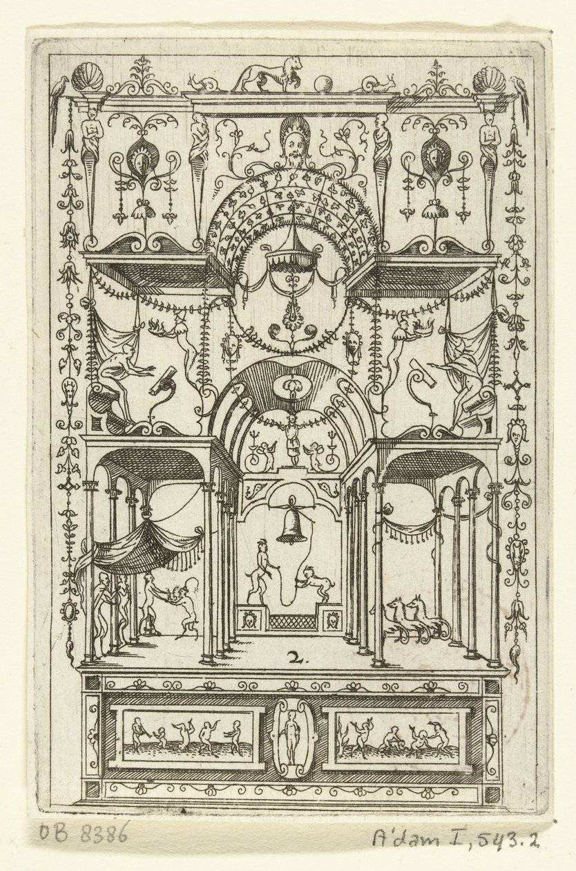 Three-Nave Open Structure with Two Floors on a Pedestal by Hans Sibmacher