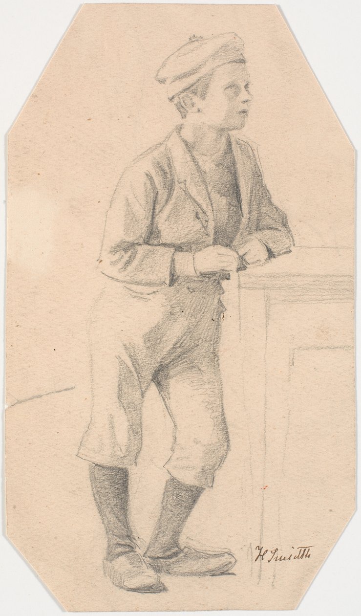 Boy Leaning Against a Table by Hans Smidth