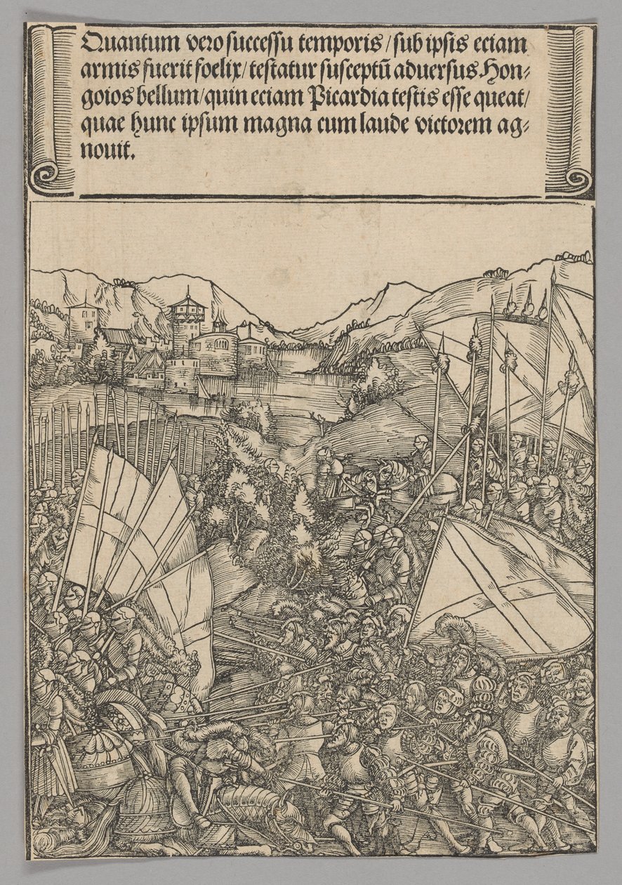 Battle of Hainaut, plate 3 from Historical Scenes from the Life of Emperor Maximilian I from the Triumphal Arch by Hans Springinklee