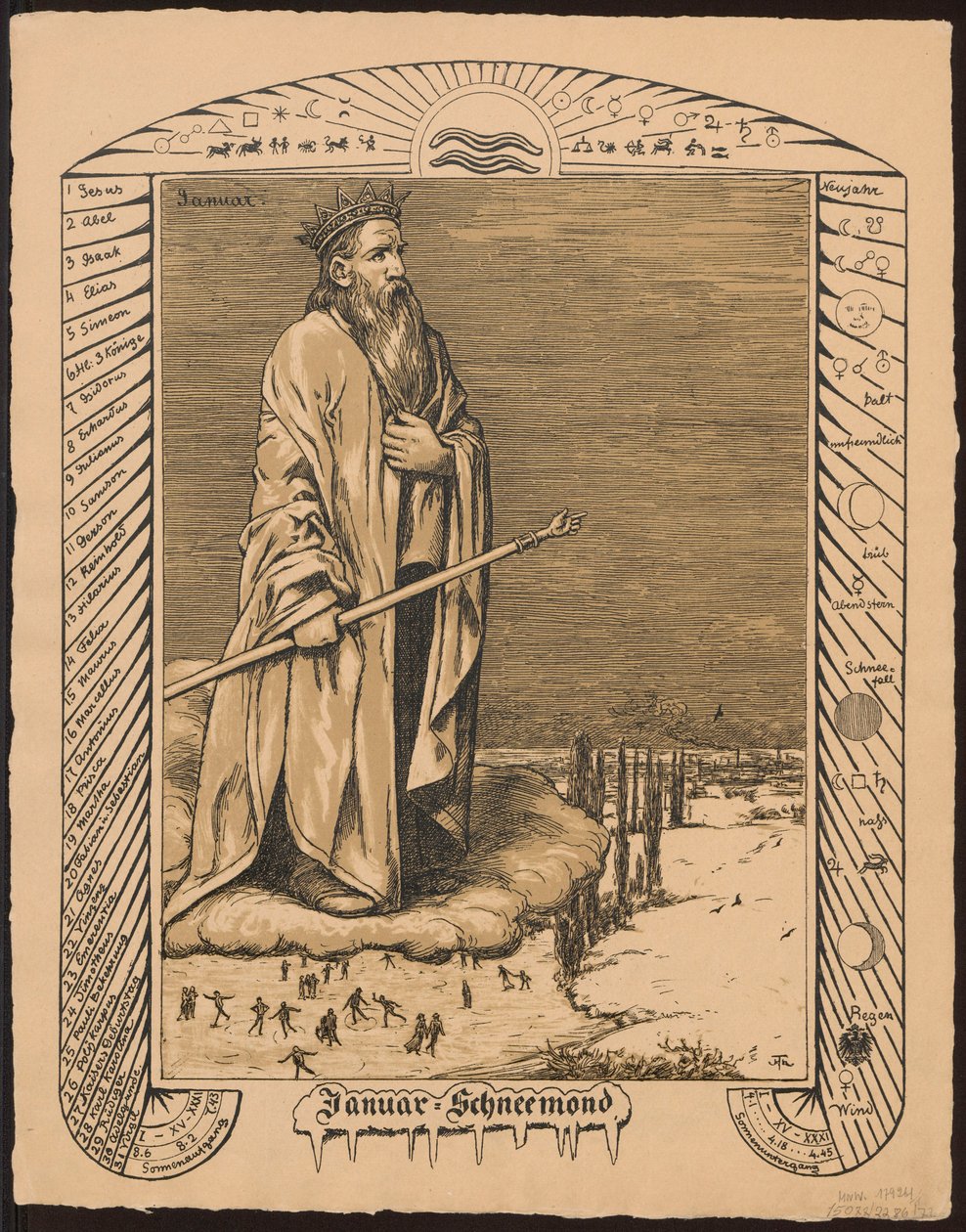 Allegory of January. Designs for 