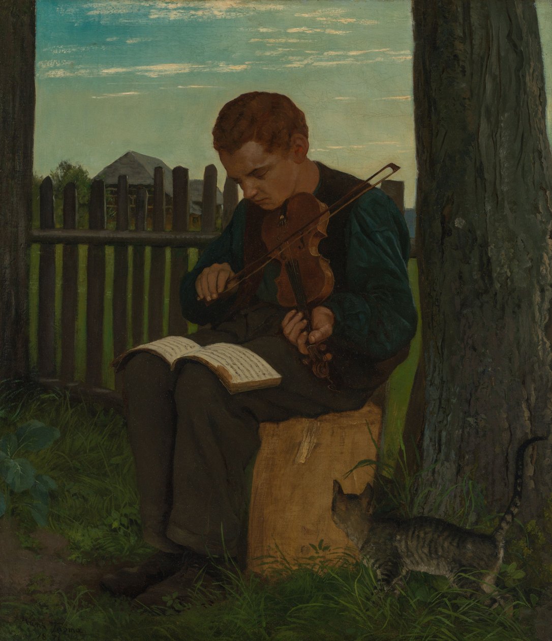 The Village Fiddler by Hans Thoma