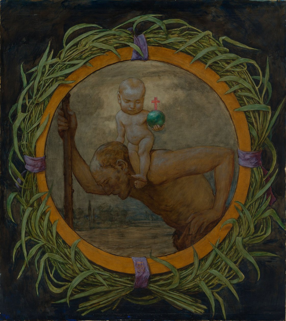 Saint Christopher in the Reed Wreath by Hans Thoma