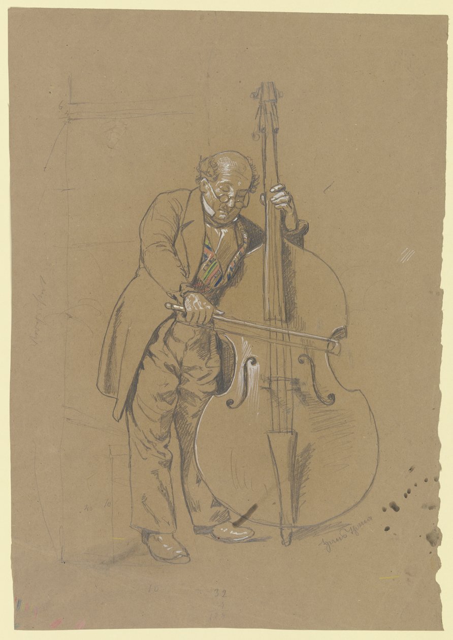 Double-bass Player by Hans Thoma